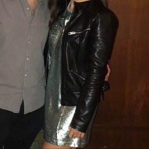 Mint sequin shift dress